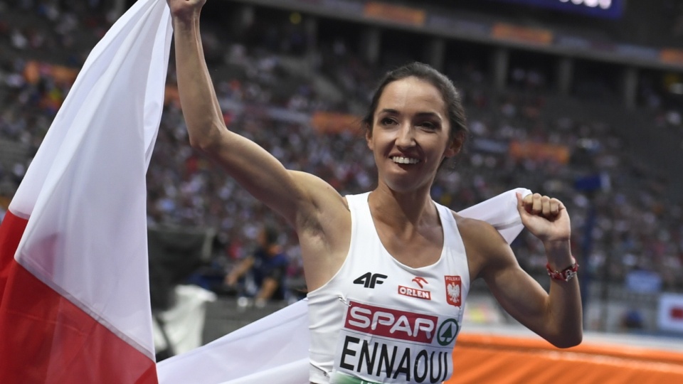 Na zdjęciu Sofia Ennaoui, srebrna medalistka lekkoatletycznych ME 2018 w Berlinie. Fot. PAP/EPA/FILIP SINGER