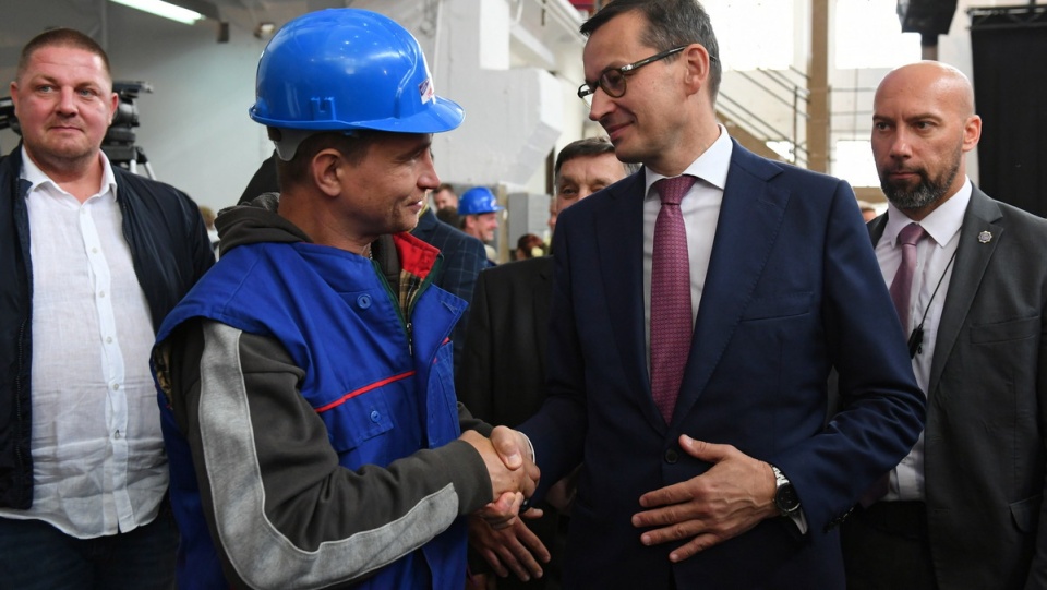 Premier Mateusz Morawiecki podczas ogłoszenia planów związanych z rewitalizacją terenów stoczniowych na Wyspie Ostrów i rozwojem Stoczni Gdańsk/fot. Adam Warżawa, PAP