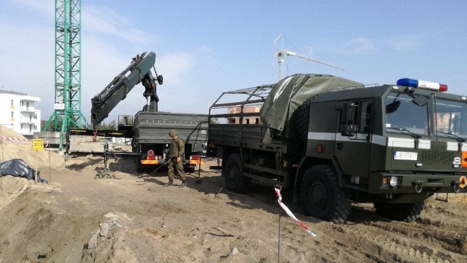 Na miejscu działał patrol sapersko-minerski z Inowrocławia. Fot. KMP w Toruniu