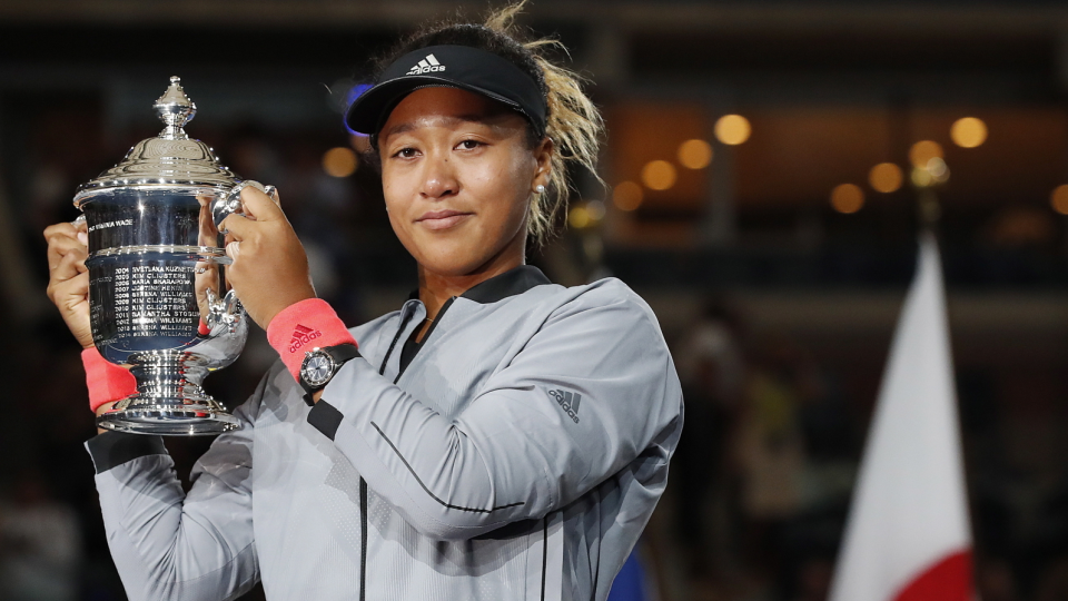 Na zdjęciu Japonka Naomi Osaka, triumfatorka US Open 2018 w singlu pań. Fot. PAP/EPA/JOHN G. MABANGLO