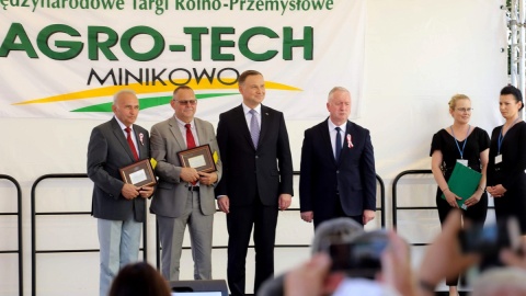 Prezydent Andrzej Duda wziął udział w inauguracji Międzynarodowych Targów Rolno-Przemysłowych Agro-Tech w Minikowie. Fot. Tomasz Kaźmierski