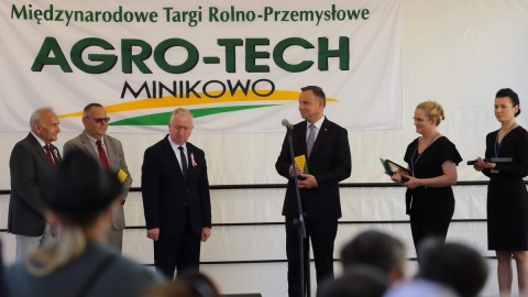 Prezydent Andrzej Duda wziął udział w inauguracji Międzynarodowych Targów Rolno-Przemysłowych Agro-Tech w Minikowie. Fot. Tomasz Kaźmierski