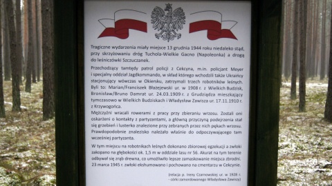 Uczczono pamięć trzech robotników leśnych, których 13 grudnia 1944 r zabił niemiecki patrol policji. Fot. Henryk Żyłkowski