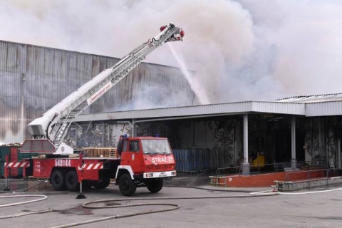 Spłonęła hala firmy produkującej mrożonki. Ogień gasiło 65 zastępów straży pożarnej
