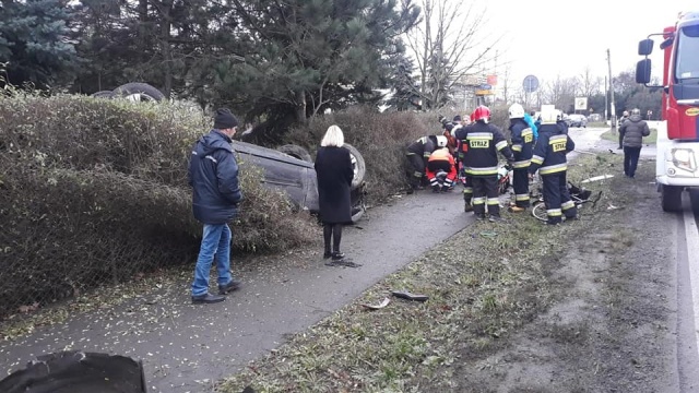 Groźny wypadek w Gościeradzu. Rowerzysta w szpitalu