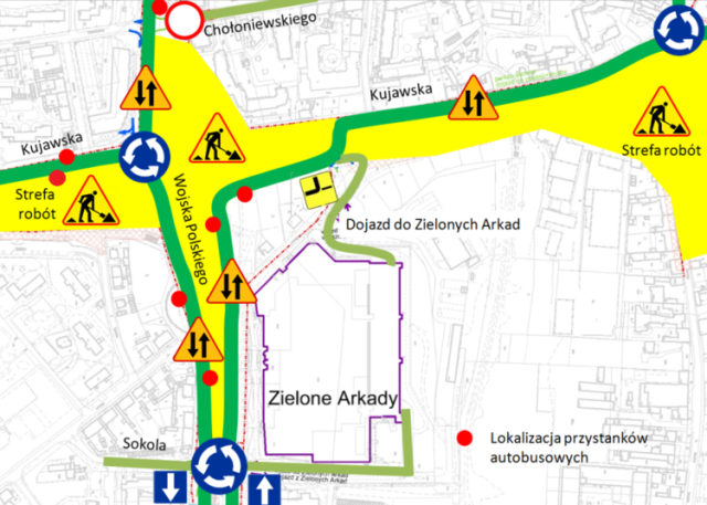 Zmiany wokół ronda Kujawskiego w Bydgoszczy. Kierowcy i piesi się gubią