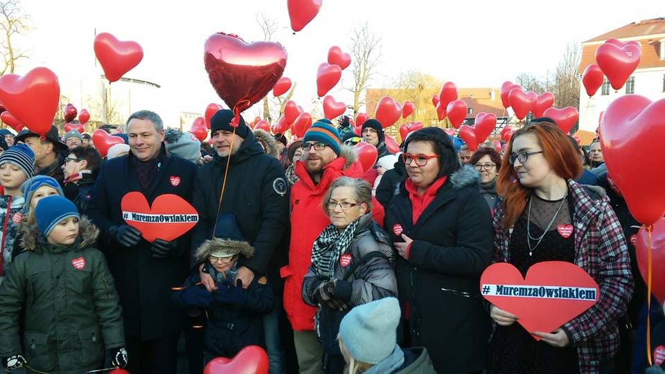 Akcja "Murem za Owsiakiem" na bydgoskiej Wyspie Młyńskiej/fot. Damian Klich