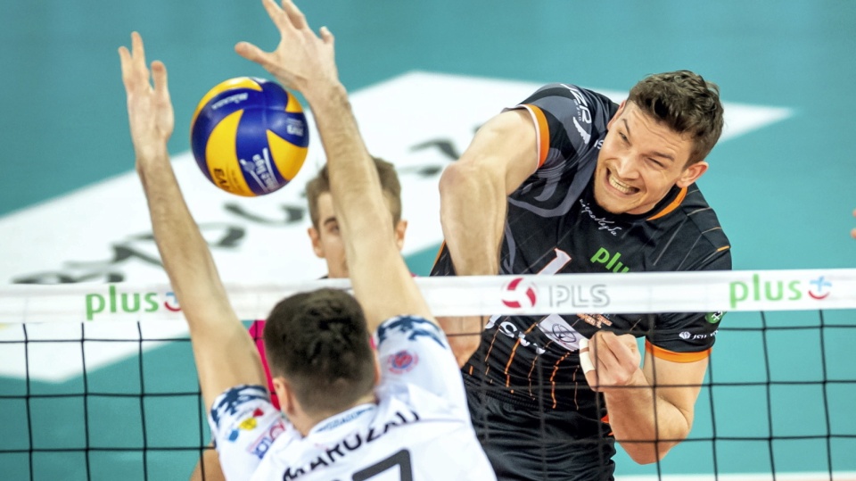 Zdjęcie z meczu Chemik Bydgoszcz kontra Jastrzębski Węgiel (0:3) w 22. kolejce ekstraklasy siatkarzy 2018/2019. Fot. PAP/Tytus Żmijewski