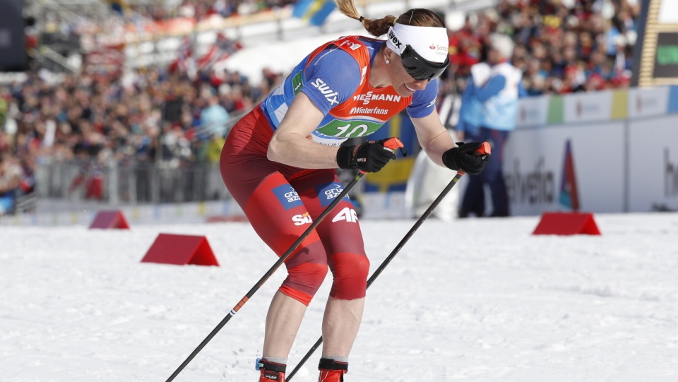 Na zdjęciu Justyna Kowalczyk podczas biegu sztafetowego kobiet na MŚ 2019 w Seefeld. Fot. PAP/Grzegorz Momot