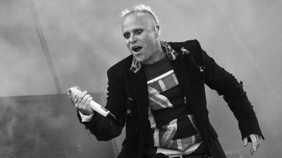 Keith Flint podczas koncertu w 2015 r./ fot. PAP/EPA/HUGO MARIE