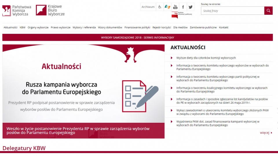 Zrzut ekranu ze strony pkw.gov.pl