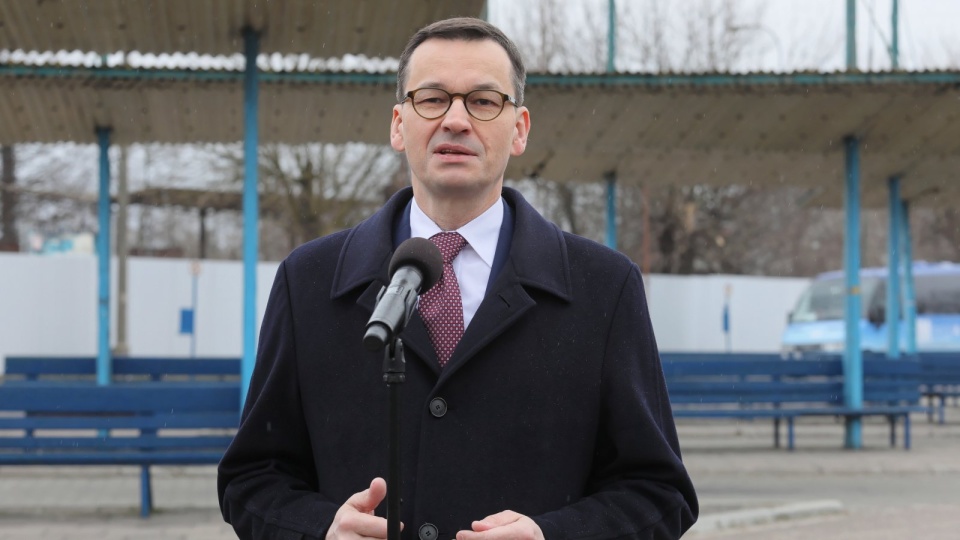 Premier Mateusz Morawiecki podczas konferencji prasowej. Fot. PAP/Paweł Supernak