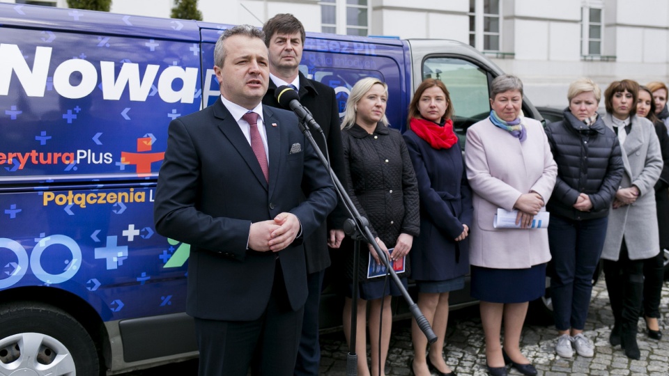 Briefing wojewody Mikołaja Bogdanowicza inaugurujący kampanię "nowej piątki PiS" w Kujawsko-Pomorskiem. Fot. KPUW