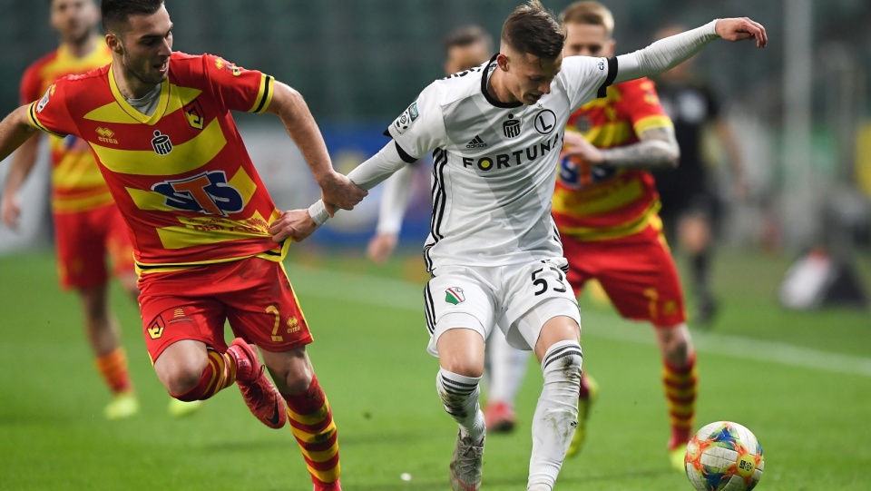 Zdjęcie z meczu Legia Warszawa kontra Jagiellonia Białystok w 28. kolejce ekstraklasy piłkarskiej 2018/2019. Fot. PAP/Piotr Nowak