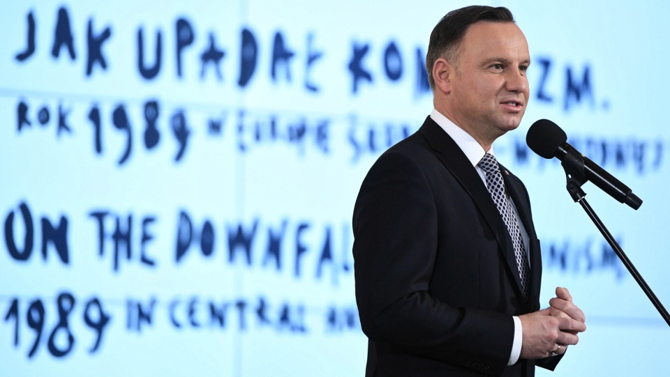 Prezydent Andrzej Duda podczas międzynarodowej konferencji "Jak upadał komunizm. Rok 1989 w Europie Środkowo-Wschodniej". Fot. PAP/Jakub Kamiński