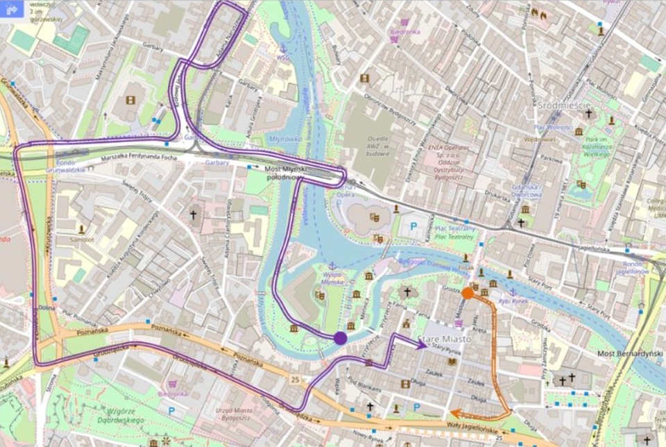 Mapka z zaznaczonymi zgromadzeniami/fot. materiały ZDMiKP