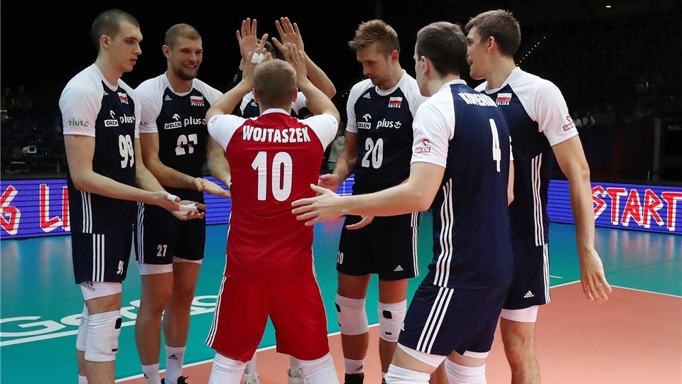 Na zdjęciu siatkarze reprezentacji Polski, którzy od środy będą walczyć o medal Ligi Narodów 2019. Fot. materiały prasowe/volleyball.world