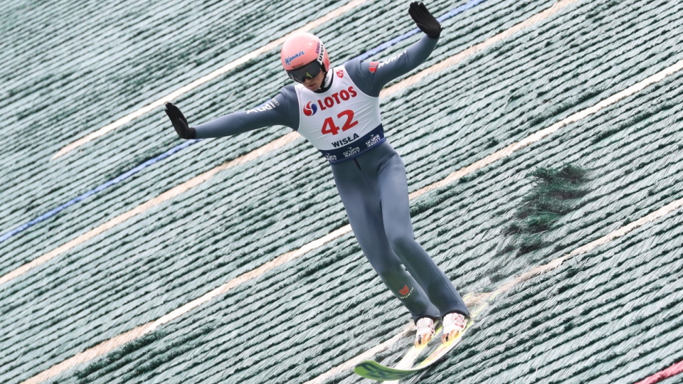 Na zdjęciu Karl Geiger, triumfator konkursu Letniego Grand Prix 2019 w Hinterzarten. Fot. PAP/Grzegorz Momot