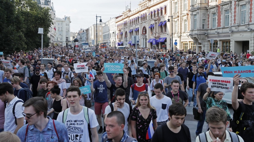 Protesty w Rosji. Fot. PAP/EPA