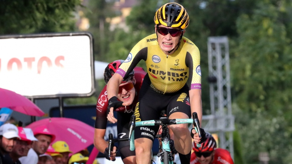 Na zdjęciu Duńczyk Jonas Vingegaard, triumfator 6. etapu i lider Tour de Pologne 2019. Fot. PAP/Grzegorz Momot