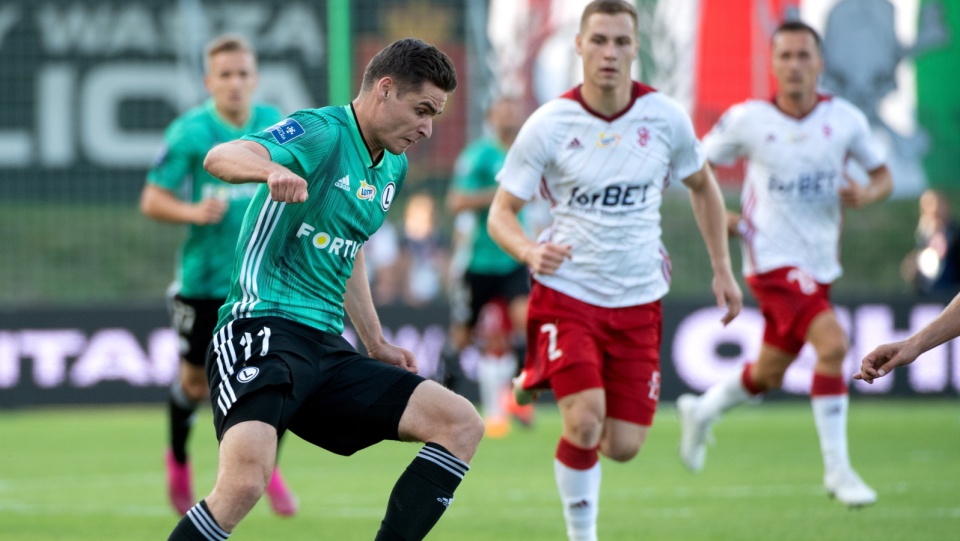 Zdjęcie z meczu ŁKS Łódź - Legia Warszawa w 6. kolejce ekstraklasy piłkarskiej 2019/2020. Fot. PAP/Grzegorz Michałowski