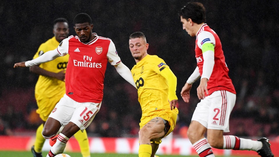 Zdjęcie z meczu Arsenal - Standard Liege (4:0) w 2. kolejce piłkarskiej Ligi Europy 2019/2020. Fot. PAP/EPA/ANDY RAIN