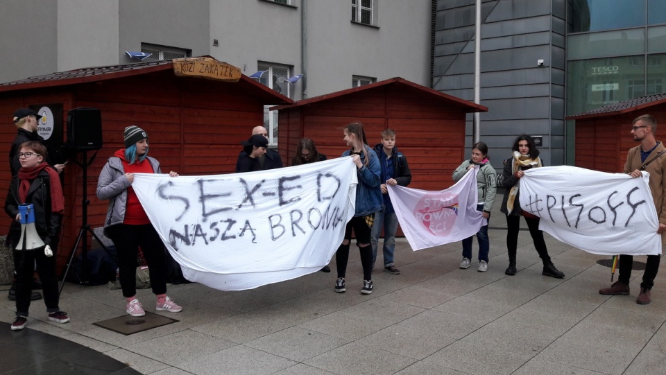 Protest przeciwko projektowi inicjatywy „Stop pedofilii” ./fot. Tatiana Adonis