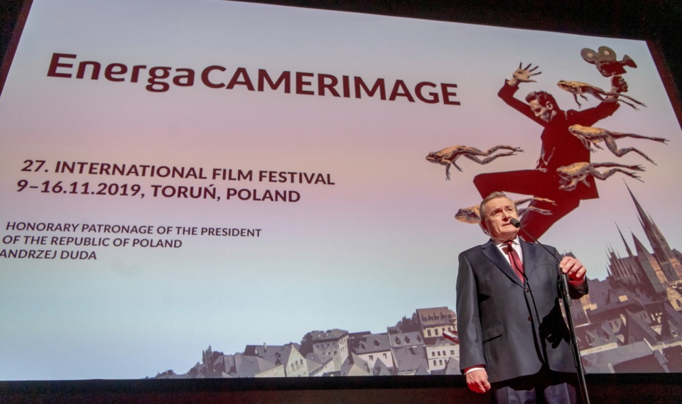 Wicepremier, minister kultury Piotr Gliński podczas gali zakończenia 27. edycji Festiwalu EnergaCAMERIMAGE w Toruniu. Fot. PAP/Tytus Żmijewski