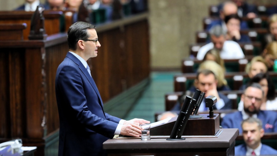 Premier Mateusz Morawiecki wygłasza expose w Sejmie/fot. Leszek Szymański, PAP