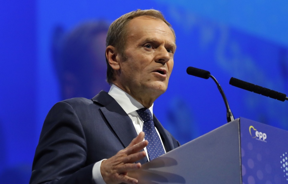 Donald Tusk na kongresie Europejskiej Partii Ludowej w Zagrzebiu/fot. PAP/EPA/ANTONIO BAT