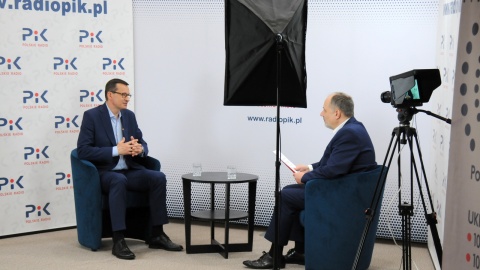 Premier Mateusz Morawiecki w Polskim Radiu PiK. Fot. Polskie Radio PiK