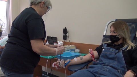 Akcja honorowego oddawania krwi odbyła się w bydgoskiej siedzibie straży miejskiej/fot. Janusz Wiertel