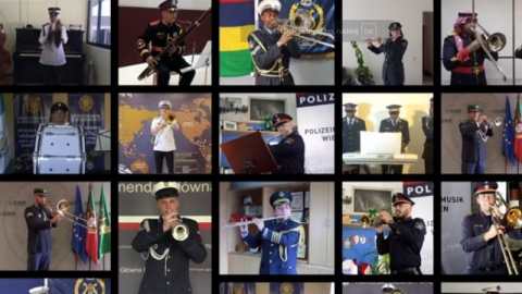 Policyjne orkiestry z całego świata oddały hołd służbom medycznym [wideo]