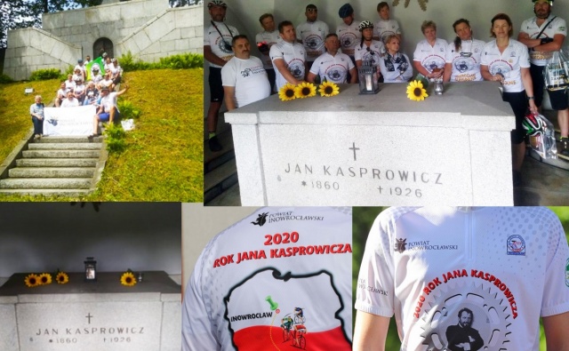 Rowerzyści powitani w Zakopanem. Jechali z Inowrocławia, uczcili 160. urodziny Kasprowicza