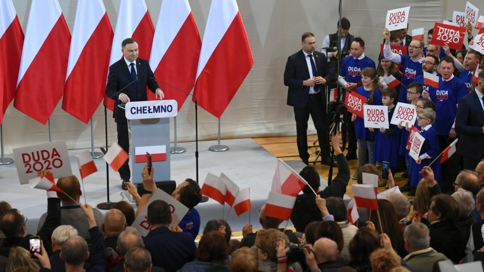 Prezydent RP Andrzej Duda podczas spotkania z mieszkańcami miasta w Chełmnie. Fot. PAP/Tytus Żmijewski
