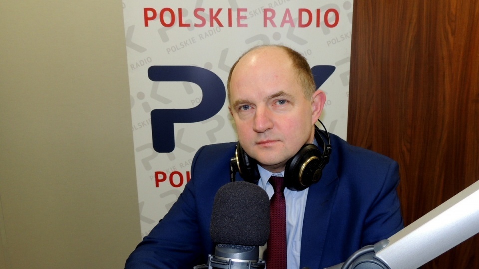 Piotr Całbecki w studiu Polskiego Radia PiK/fot. Archiwum