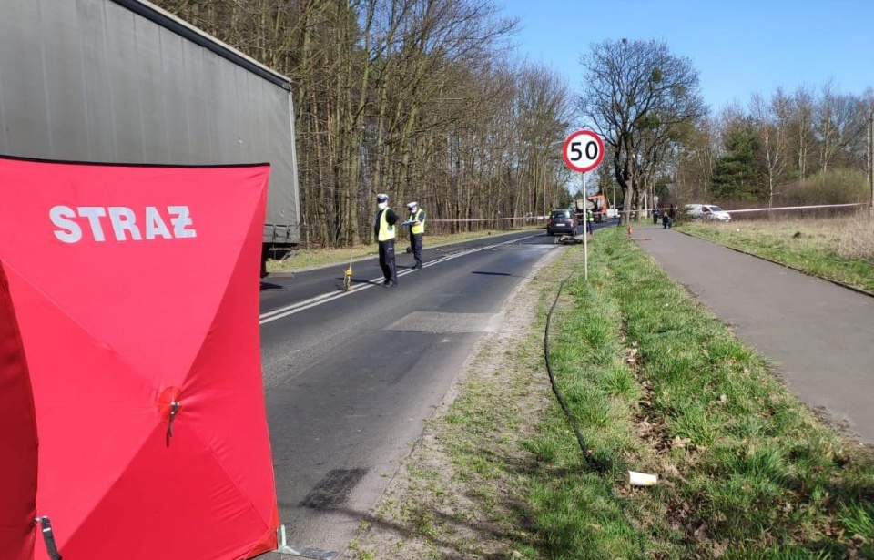 Wypadek w Dąbrowie Chełmińskiej/fot. materiały policji