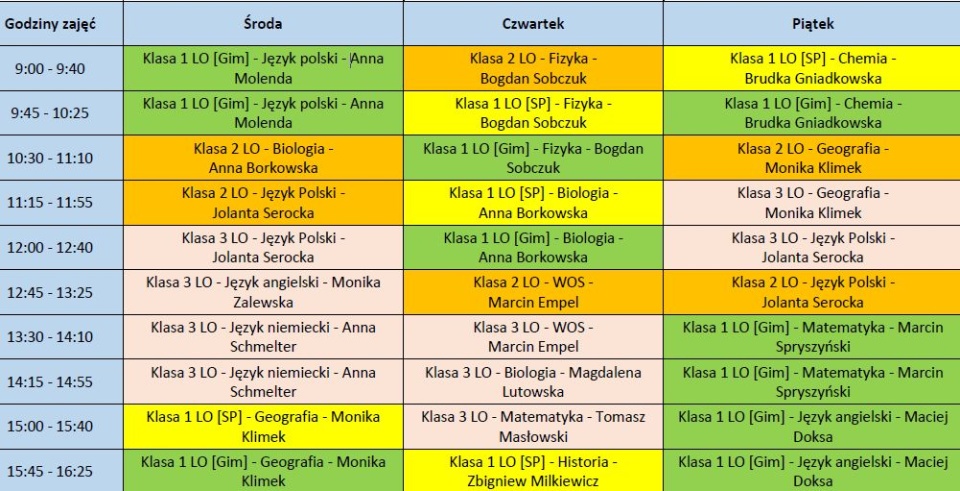 Plan zajęć od 15 do 17 kwietnia/fot. materiały UM