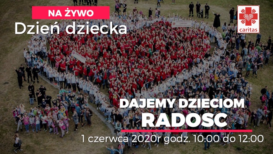 Gry, zabawy i występy artystyczne przygotowała Caritas z okazji Dnia Dziecka. Grafika Caritas