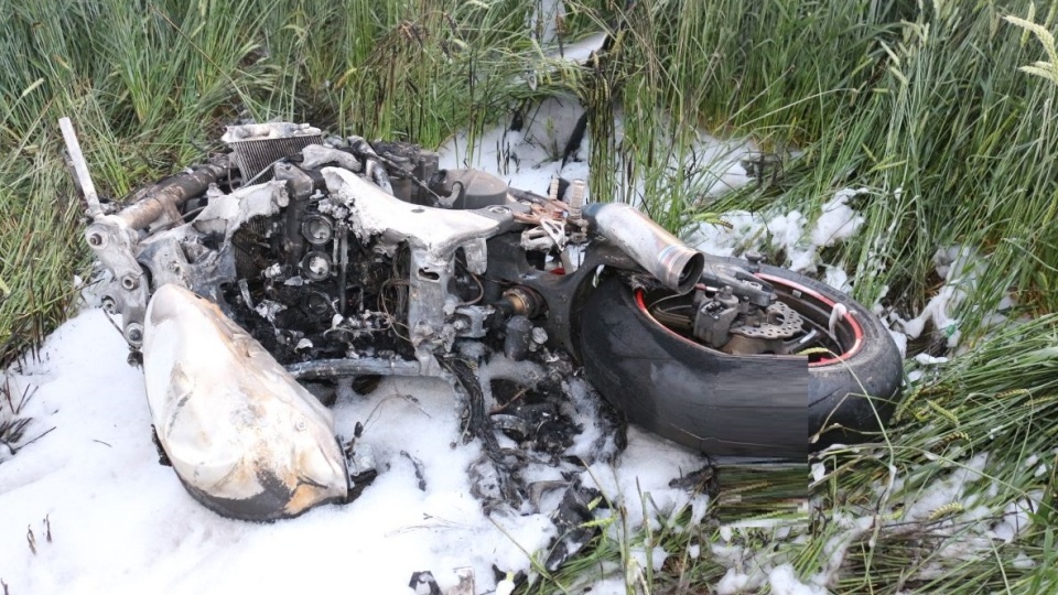 Wypadek motocyklisty w Gniewkowie/fot. materiały policji