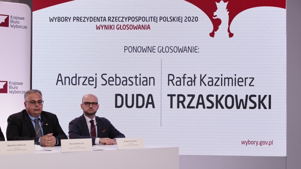 Na konferencji PKW podano pełne wyniki wyborów prezydenckich. Fot. PAP/Mateusz Marek