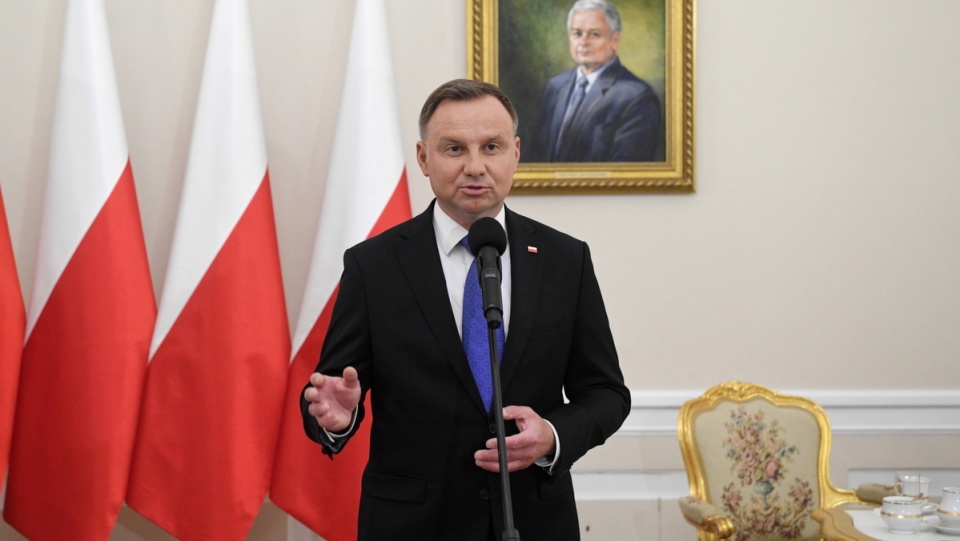 Prezydent Andrzej Duda podczas wypowiedzi dla mediów w Pałacu Prezydenckim w Warszawie/fot. Radek Pietruszka, PAP