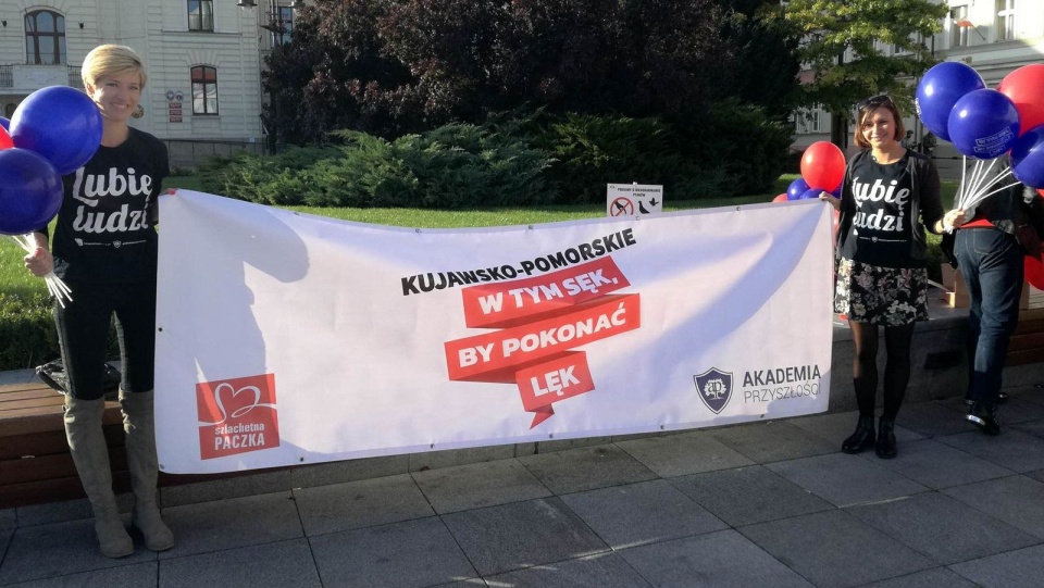 Prezentacja hasła Michała Rusinka na Starym Rynku w Bydgoszczy. Fot. Monika Siwak