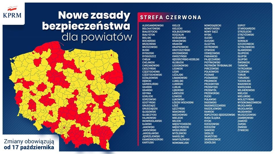 Od soboty, 17 października wracają obostrzenia i zasada: "Zostań w domu"./fot.KPRM