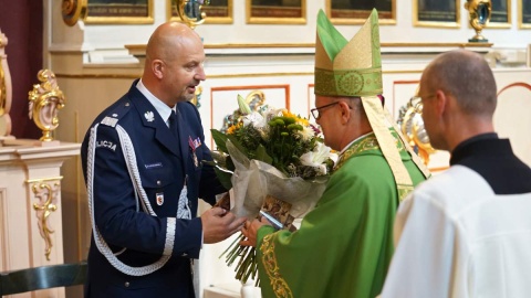 Wojewódzkie obchody Święta Policji w Kujawsko-Pomorskiem odbyły się, z uwagi na pandemię w kameralnym gronie, w Bydgoszczy. Fot. Policja