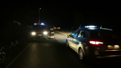 Policjanci z Kcyni, nadzorowani przez prokuraturę, wyjaśniają okoliczności wypadku drogowego, do którego doszło w piątek (30.07.21) w miejscowości Józefkowo. Fot. Policja