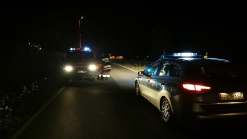Policjanci z Kcyni, nadzorowani przez prokuraturę, wyjaśniają okoliczności wypadku drogowego, do którego doszło w piątek (30.07.21) w miejscowości Józefkowo. Fot. Policja