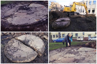 Co za odkrycie w Inowrocławiu Kamienne koło z pierwszej fabryki w mieście