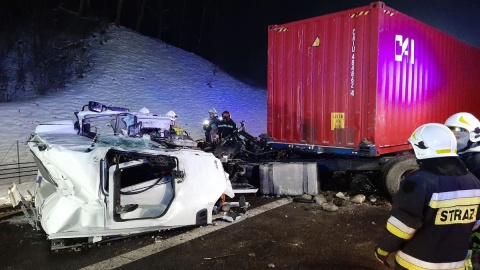 Groźna noc na autostradzie A1. Zderzenie trzech ciężarówek