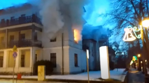 Pożar w hotelu uzdrowiskowym w Ciechocinku [WIDEO]